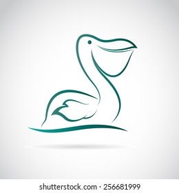 Vector image of an pelican on white background