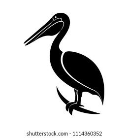 Vector image of pelican silhouette