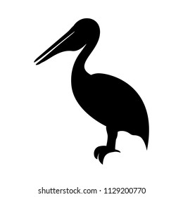 Vector image of pelican silhouette