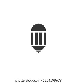 Vector image of a pencil in black color, can be used as a company logo