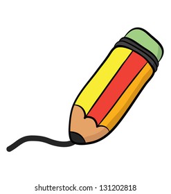 vector image of pencil, cartoon style