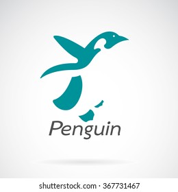 Vector image of an penguin design on white background