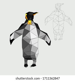 Vector image of a penguin in low-poly style