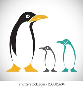 Vector image of penguin on white background
