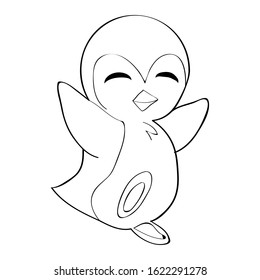 Vector image of a penguin in outlines