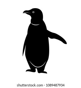 Vector image of a penguin with a raised wing