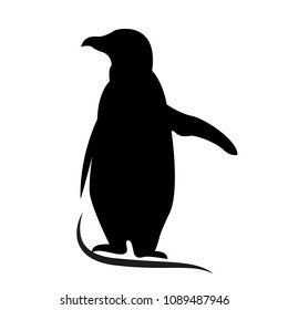 Vector image of a penguin with a raised wing