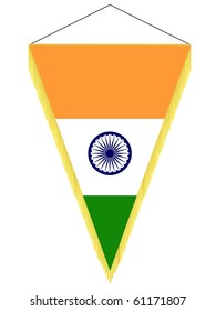 vector image of a pennant with the national flag of India