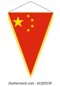 vector image of a pennant with the national flag of China