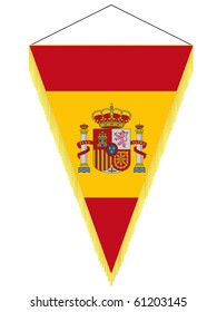 vector image of a pennant with the national flag of Spain