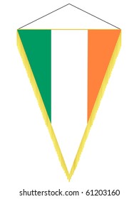 vector image of a pennant with the national flag of Ireland