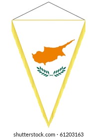 vector image of a pennant with the national flag of  Cyprus