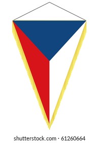 vector image of a pennant with the national flag of Czech
