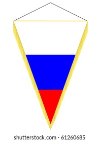 vector image of a pennant with the national flag of Russia