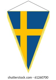 vector image of a pennant with the national flag of Sweden