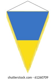 vector image of a pennant with the national flag of Ukraine