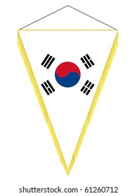 vector image of a pennant with the national flag of Republic of Korea