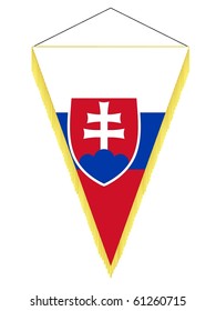 vector image of a pennant with the national flag of  Slovakia