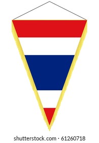 vector image of a pennant with the national flag of Thailand