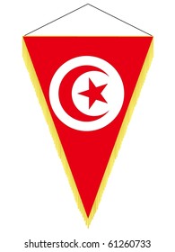 vector image of a pennant with the national flag of Tunisia