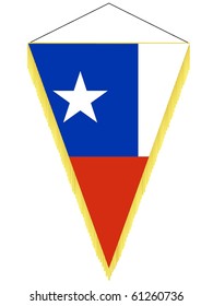 vector image of a pennant with the national flag of Chile