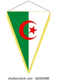 vector image of a pennant with the national flag of Algeria