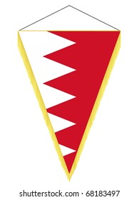 vector image of a pennant with the national flag of Bahrain