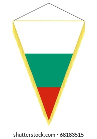 vector image of a pennant with the national flag of Bulgaria