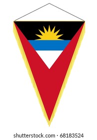 vector image of a pennant with the national flag of Antigua and Barbuda