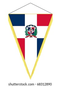 vector image of a pennant with the national flag of Dominican Republic