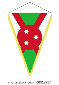vector image of a pennant with the national flag of Burundi
