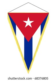 vector image of a pennant with the national flag of Cuba