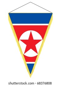 vector image of a pennant with the national flag of North Korea