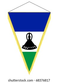 vector image of a pennant with the national flag of Lesotho