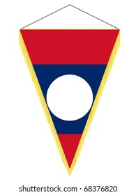 vector image of a pennant with the national flag of  Laos