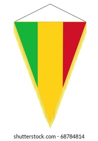 vector image of a pennant with the national flag of Mali