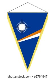 vector image of a pennant with the national flag of Marshall Islands