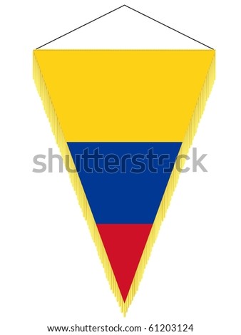 vector image of a pennant with the national flag of Colombia