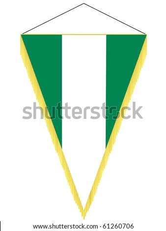 vector image of a pennant with the national flag of Nigeria
