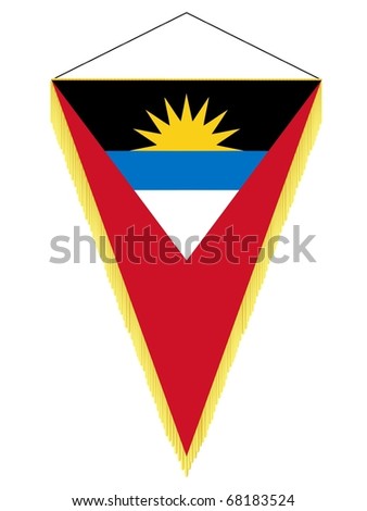 vector image of a pennant with the national flag of Antigua and Barbuda