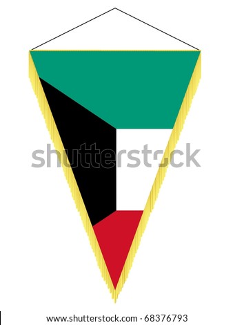 vector image of a pennant with the national flag of Kuwait