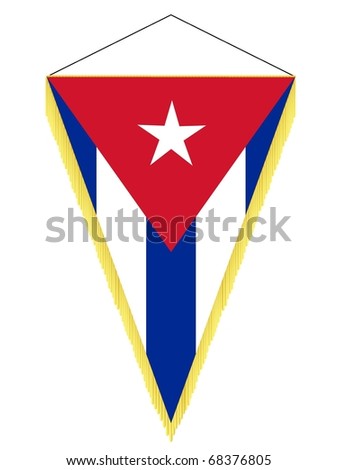 vector image of a pennant with the national flag of Cuba