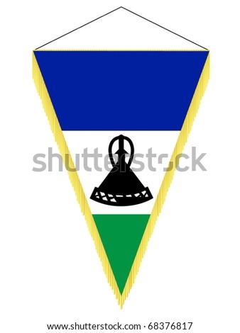 vector image of a pennant with the national flag of Lesotho