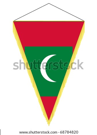 vector image of a pennant with the national flag of Maldives