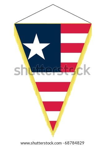 vector image of a pennant with the national flag of Liberia