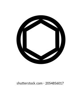 Imagen vectorial del logotipo de la línea en forma de pentágono con variaciones.