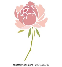 imagen vectorial de una peonía. imprimir en tela y papel, imprimir.