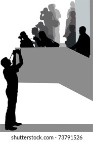 Vektorbild von Menschen mit Kameras für einen Spaziergang