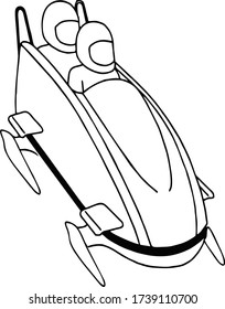 Vector image of people engaged in bobsleigh