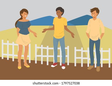 vector image of people having a discussion